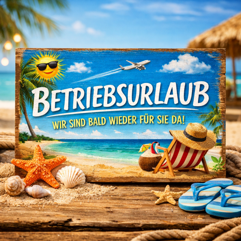 Wir haben Betriebsurlaub